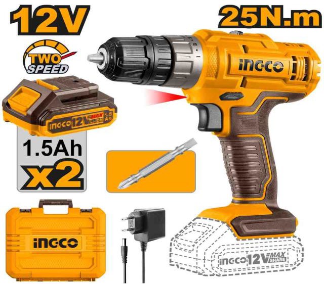 12V Lithium- Ion 20nm cordless drill 1.5AH batter