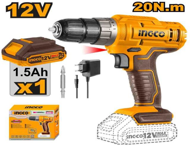 Compact Brushless Cordless Impact Drill 60NM, 2 AH 16V