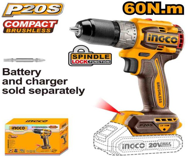 Compact Brushless Cordless Impact Drill 55nm