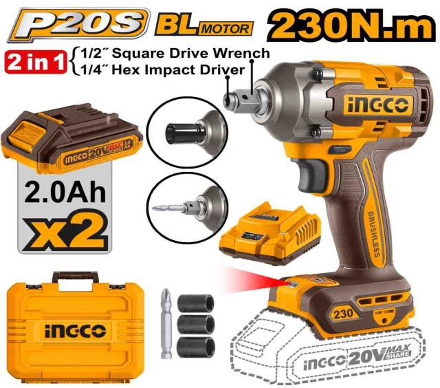 Cordless impact driver&wre nch 230nm