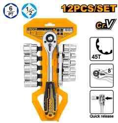 12 Pcs 1/4' socket set