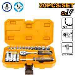 20 Pcs 1/4' socket set