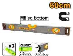 Spirit level with powerful magnets 60cm