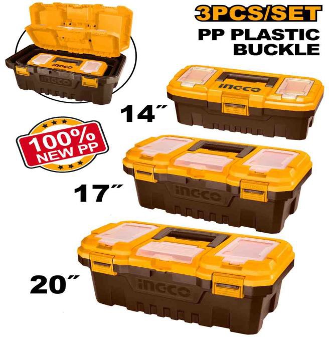 3  Pcs Plastic tool boxes set